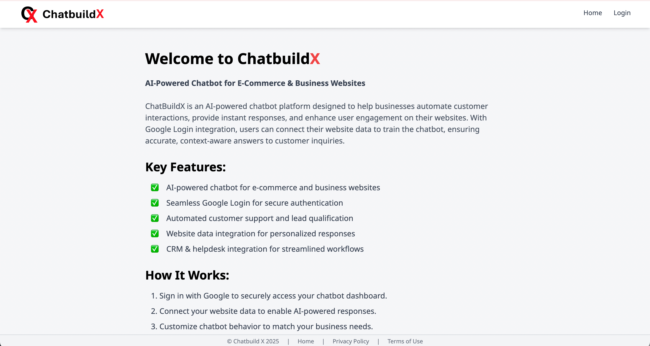 ChatBuildX — AI Chatbot Builder